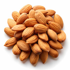 Obraz premium stock of almond with white background