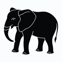 Fototapeta premium elephant silhouette vector.