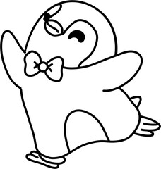 Line Art Penguin illustration