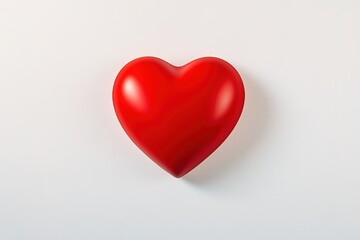 Obraz premium minimalist red heart-shaped frame centered on smooth white background with delicate shadows for contrast