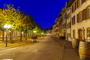 Le Landeron - A beautiful town in Switzerland in the evening.