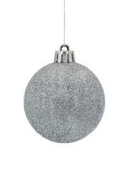 Grey Christmas bauble isolated on white background