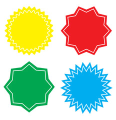 Star burst sticker. Vector stars and sparkle silhouettes design elements. price tags explosion silhouettes, starburst retro sale badge, quality signs, sale icons. illustration design' 