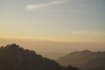 A sunset at Nan in Thailand.