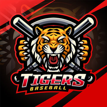 Tigers baseball esport mascot logo design