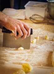 person kneading dough, Motovun, Istria, Croatia, Europe, October 2024