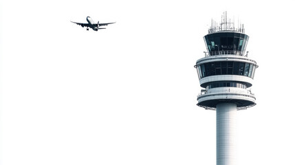 air traffic control in airport aviation concept