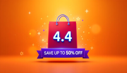 3D badge big sale event 4.4 background