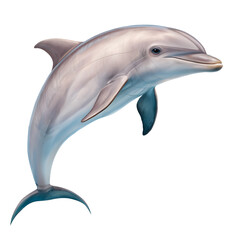 Obraz premium Illustration of A rare dolphin with a rounded head, isolated on a transparent background