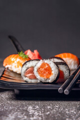 The appearance of nigirizushi or ball sushi became a popular food at fast food stands