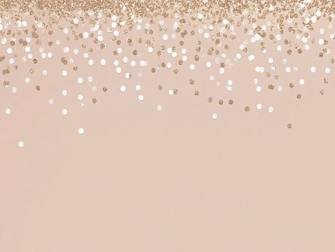 Elegant Rose Gold and White Glitter Confetti Background
