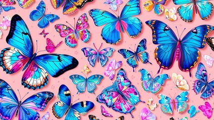 seamless background with butterflies