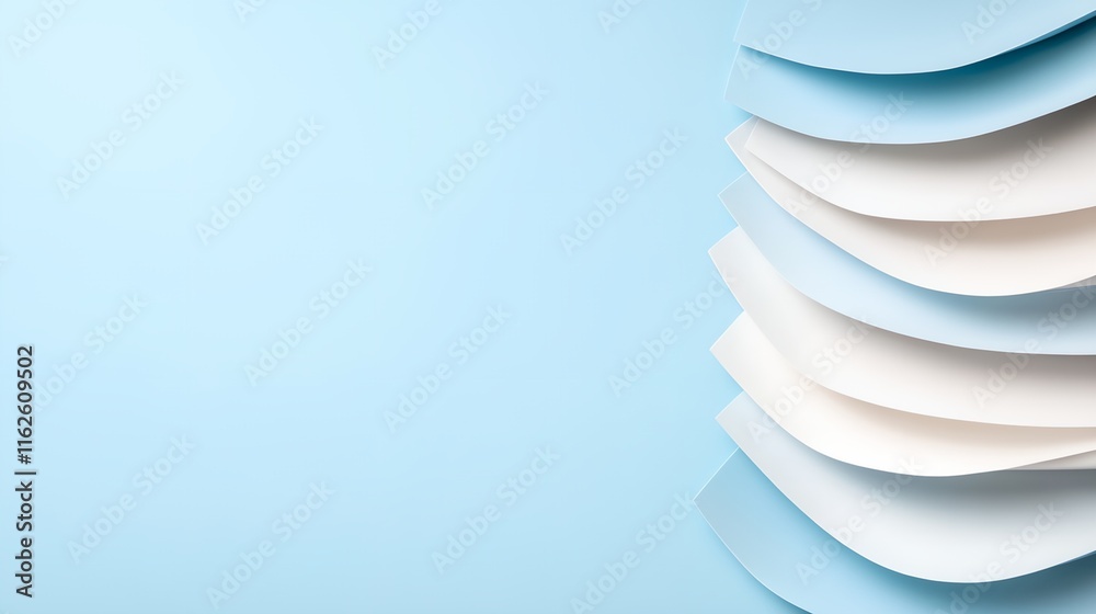 Canvas Prints blue background with white and blue paper stacked on top of each other in a pyramid shape