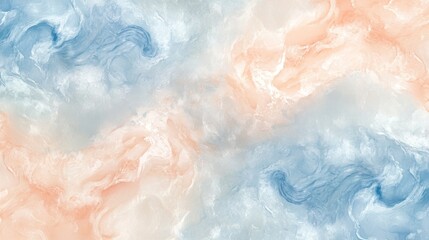 Fototapeta premium Abstract Swirling Marble Texture in Blue and Peach Tones