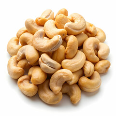 stock of cashew nut with white back ground