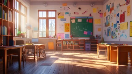 Classroom with educational posters