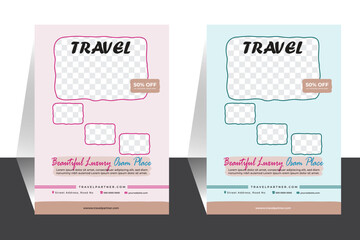 Travel flyer design template.