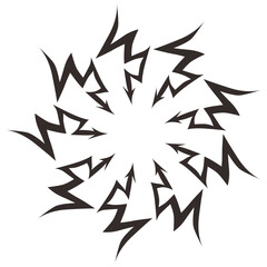 Sunburst element radial stripes or sunburst