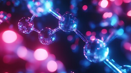 Abstract molecular network representing laboratory research with glowing nodes and clean futuristic elements 