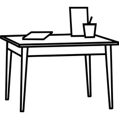 Abstract Study Table Vector Illustration