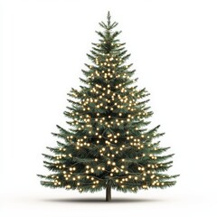 Fototapeta premium A beautifully decorated Christmas tree adorned with warm lights, symbolizing the joy and spirit of the holiday season.