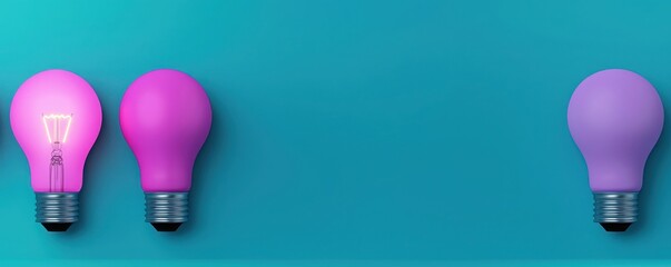 Three colorful light bulbs on a teal background, showcasing vibrant designs and modern aesthetics.