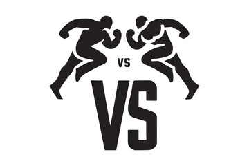 Versus Symbol Silhouette with a Dynamic Graphic Style