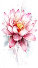 Obraz premium Gorgeous Pink Lotus Flower Blossoming with Soft Petals and Delicate Details