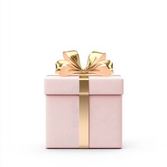 A beautifully wrapped pink gift box with a golden ribbon, perfect for any occasion or celebration.