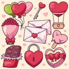 Valentine's day element asset collection