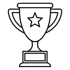 Award Trophy Line Art Vector for Creative Projects
