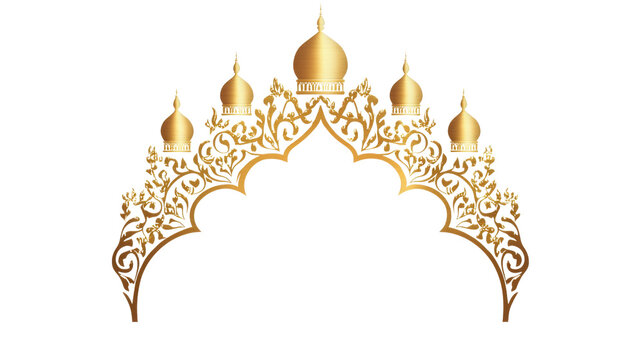 golden archway with domes and floral design clip art preview