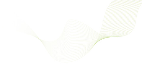 Fototapeta premium abstract vector green colored wave melody lines on white background. Vector illustration.