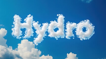 Hydro clouds art against a vibrant blue sky for creative inspiration