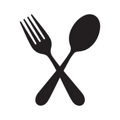 Spoon and fork icon isolated on white background. Tableware instruments. Restaurant icon. Fork and spoon icon vector. 