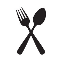 Spoon and fork icon isolated on white background. Tableware instruments. Restaurant icon. Fork and spoon icon vector. 