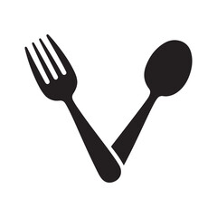 Spoon and fork icon isolated on white background. Tableware instruments. Restaurant icon. Fork and spoon icon vector. 