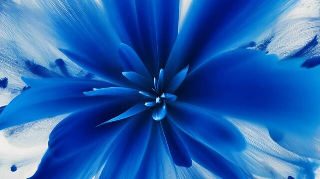 Abstract blue floral pattern, vibrant artistic