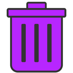 purple trash can icon