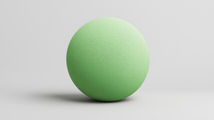 Smooth Green Sphere on Simple Gray Surface with Soft Shadows