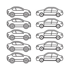 Car icon line art design 