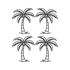 palm tree  line art design 