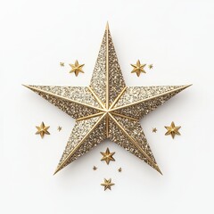 Fototapeta premium A stunning golden star adorned with glittering details, perfect for festive decorations or graphic design projects.