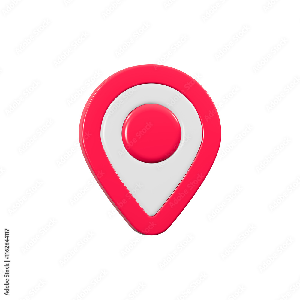 Poster 3d realistic location map pin gps pointer markers