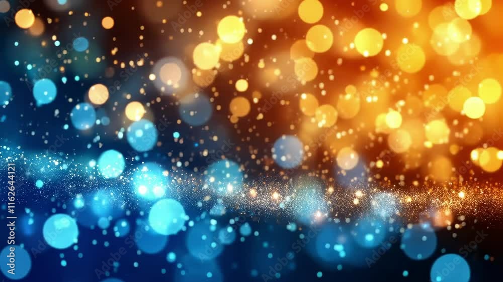 Wall mural dynamic bokeh lights transition in blue and orange abstract colorful background