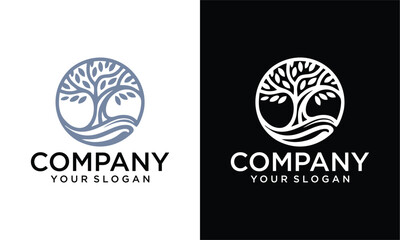 Creative Tree of life logo design vector template