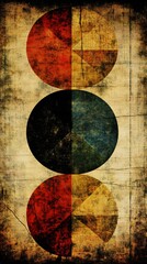 Fototapeta premium Abstract Geometric Art Circles Grunge Texture Background