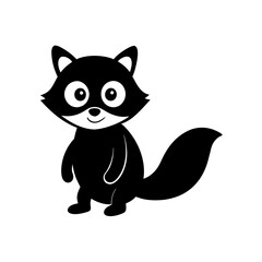 Raccoon cartoon vector silhouette