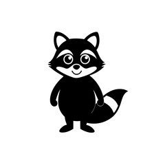 Raccoon cartoon vector silhouette