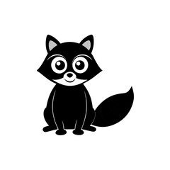 Raccoon cartoon vector silhouette